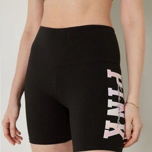 PINK Victoria's Secret Black and Pink Bike Shorts
